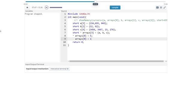 Define and work with arrays of pointers and use multiple ways for dereferencing смотреть онлайн