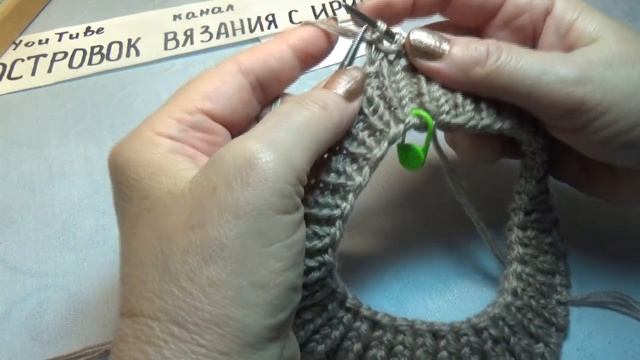 Как связать шапку спицами_шапка американской резинкой_шапка для взрослых #651 смотреть онлайн