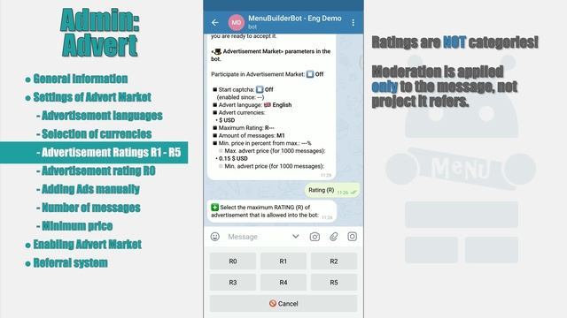 Menu Builder [EN] - 14 - Admin: Advertisement Settings [Bots Constructor Telegram] смотреть онлайн