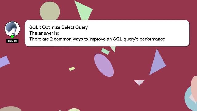 SQL : Optimize Select Query смотреть онлайн
