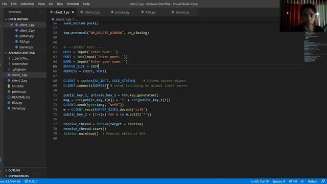 Aplikasi Chat Terenkripsi yang dikembangkan dengan Python menggunakan soket dan algoritma RSA смотреть онлайн