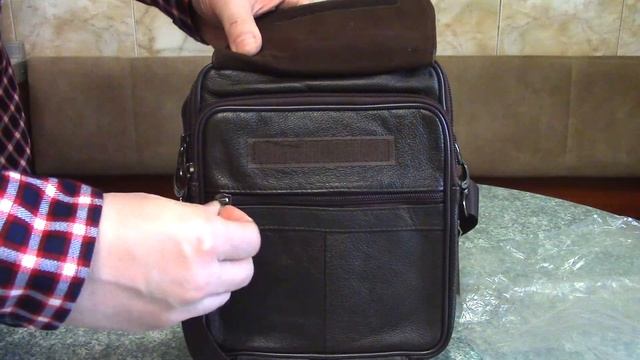 HD Leather NM24-221C Men's messenger bag Мужская сумка-мессенджер Коричневая смотреть онлайн