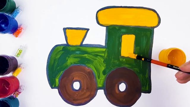 Как Нарисовать Поезд для малышей и покрасить - Draw Dolls смотреть онлайн