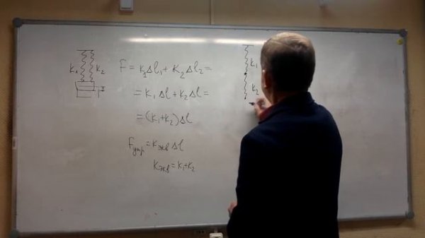 Параллельное и последовательное соединение пружин