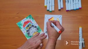 видео по Изо для детей.  новогодняя открытка своими руками. Легко и весело!