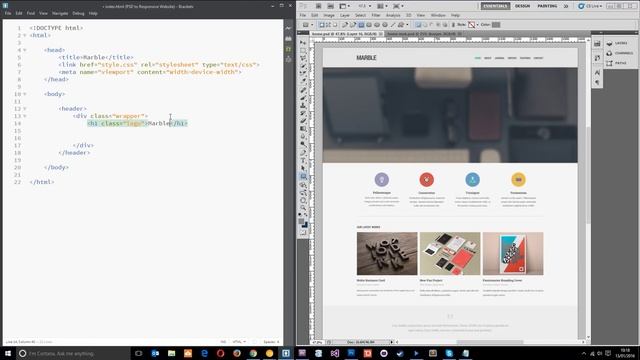 PSD to Responsive Website Tutorial #4 - Header HTML смотреть онлайн