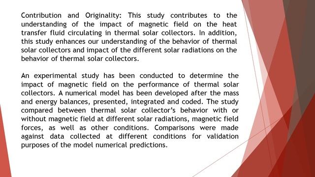 Experimental and Numerical Study of Magnetic Field Impact on the Thermal Solar Collectors IJSEER 20 смотреть онлайн