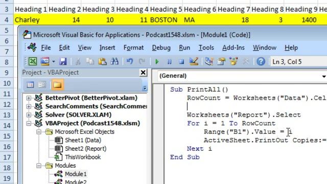 Excel - Print Each Record with a Macro - Part IV of IV: Episode 1549 смотреть онлайн