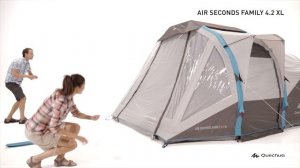 Быстросборная палатка AIR SECONDS FAMILY 4.2XL(Надувная палатка Fresh&Black от QUECHUA) | Декатлон