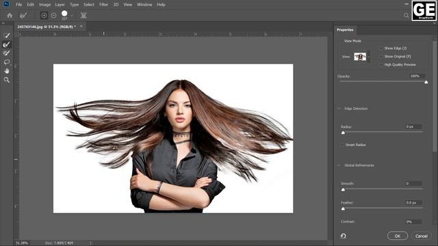 How To Professional Hair Masking in Photoshop tutorial | Cut Out Hair English Tutorial | GrapiEarth смотреть онлайн