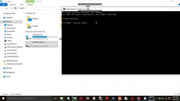 how to remove system volume information USB flash drive