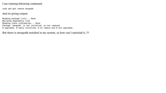 Ubuntu: How to completely uninstall mongodb 2.6.3 from ubuntu 13.04? (2 Solutions!!) смотреть онлайн