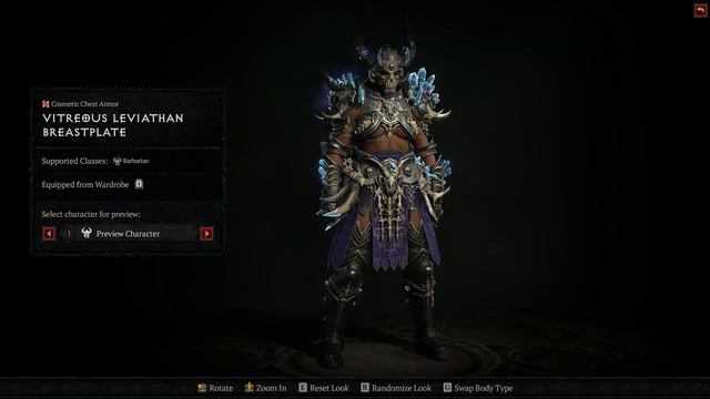The Vitreous Leviathan Barbarian Armor! | Diablo 4 Cosmetic Showcase! смотреть онлайн