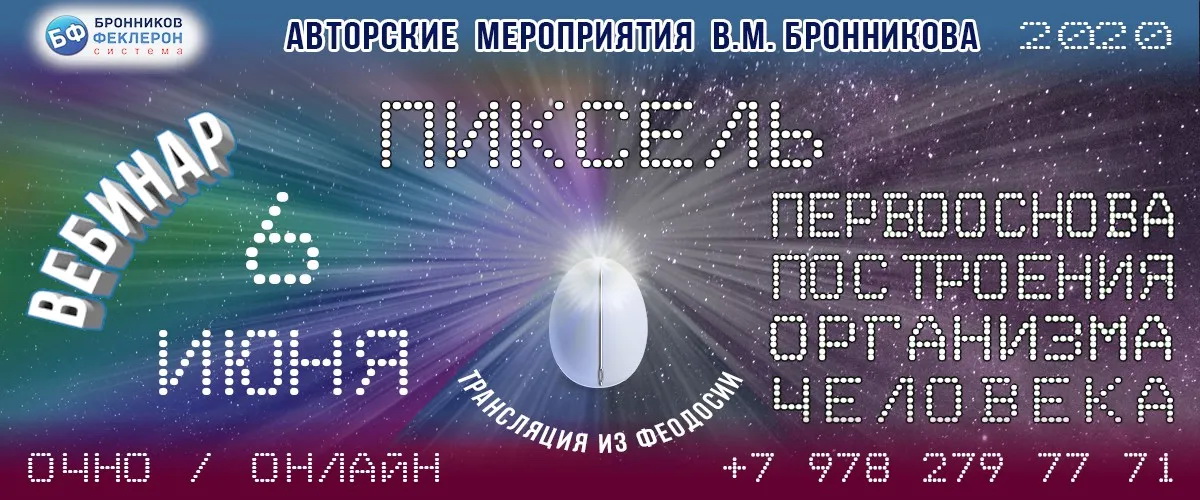 06.06.2020 Вебинар «Пиксель - первооснова построения организма человека» смотреть онлайн