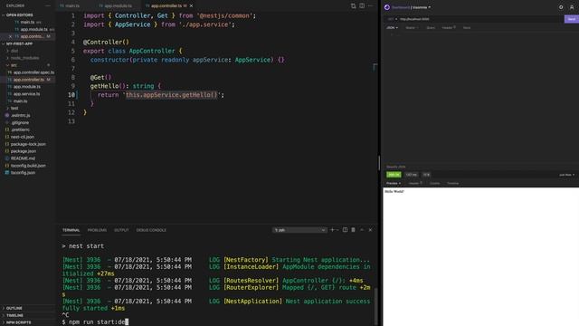Install NestJS and create your first nestjs app using the @nestjs/cli смотреть онлайн
