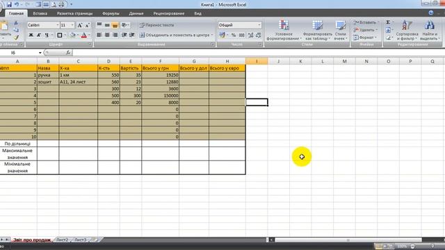 Звіт компанії про продаж в Excel. смотреть онлайн