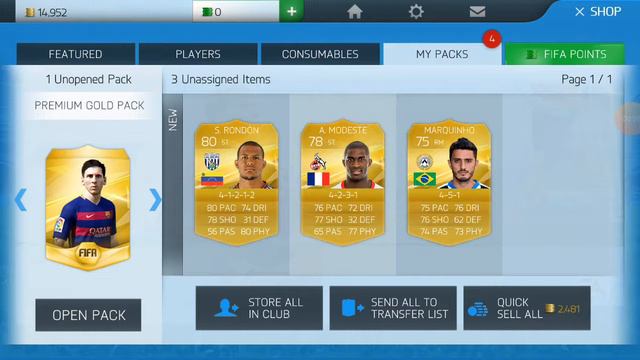 Fifa 16 Ut Opening 3 Packs.