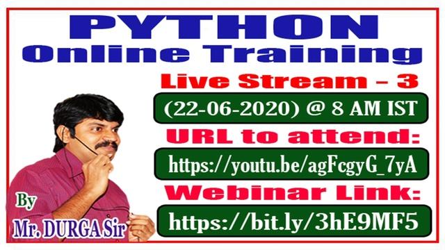 PYTHON Online Training || Live Stream - 3 || By Mr. DURGA Sir смотреть онлайн