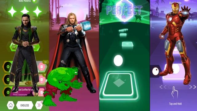 Tiles Hop - Loki vs Thor vs Hulk vs Iron Man "Marvel" | Jumps Game смотреть онлайн