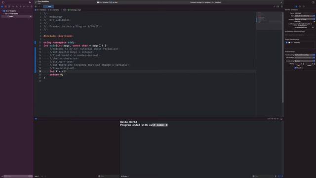 C++ Variables смотреть онлайн