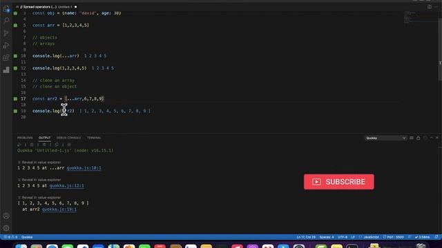 Spread operators (...) in JavaScript смотреть онлайн