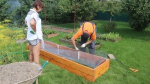 Высокие грядки из досок. Сад и огород.