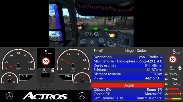 ETS2  -  My DIY Dashboard And Roadbook Actros MP4