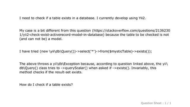 MySQL : Check table exists смотреть онлайн