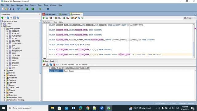 SQL - STRING MGMT FUNCTIONS - SUBSTR, INSTR, REPLACE, LOWER, UPPER AND MIN, MAX, AVG FUNC - Day15 смотреть онлайн