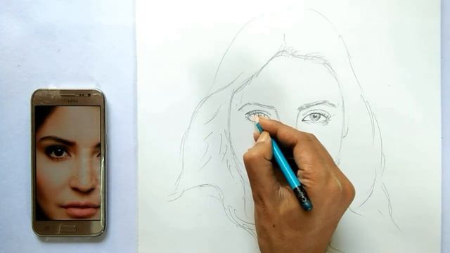 how to draw anushka sharma | just drawing no shading смотреть онлайн