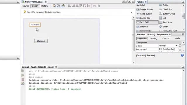 Java Programming in 60 Seconds: How to design a visual user interface (GUI) in Netbeans смотреть онлайн