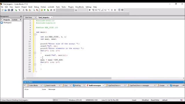 C Program to Find 2nd Largest Element in an Array смотреть онлайн