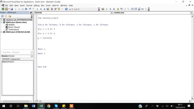4. Nested Loops in VBA Excel (Visual Basic for Applications) смотреть онлайн