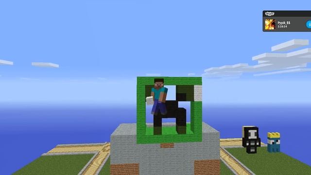 строит скин стива с головой крипера в майнкрафте смотреть онлайн