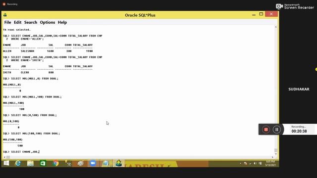 Day-6-Operator in Oracle смотреть онлайн