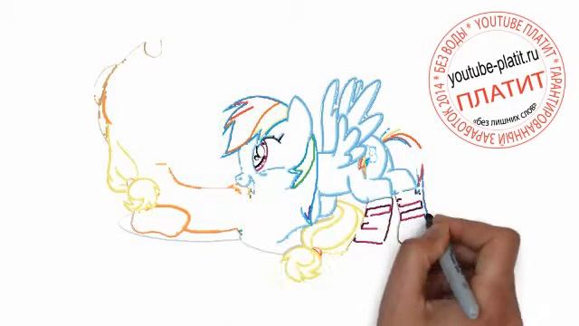 Нарисованные карандашом пони радуга Как нарисовать поэтапно пони радугу в носках смотреть онлайн