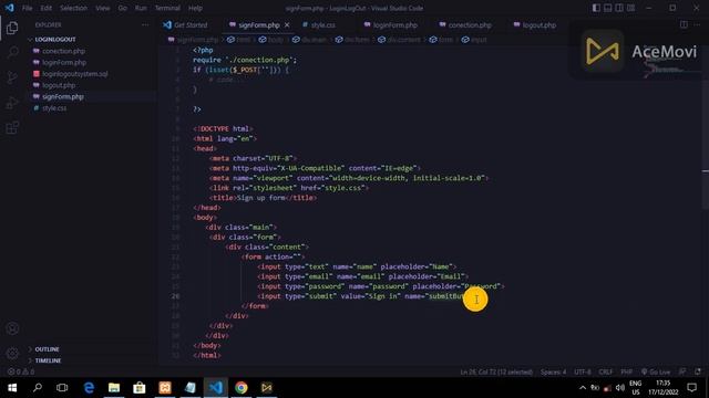 Login & logout system in HTML+CSS+JavaScript+PHP+MySQL смотреть онлайн