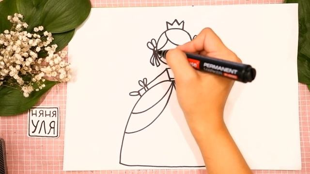 Как рисовать НОВУЮ ПРИНЦЕССУ | рисунок ДЕВОЧКИ | Няня Уля - Уроки рисования для детей смотреть онлайн