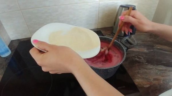 Готовим вместе - Мусс из варенья/Cooking together - mousse from the jam/Mousse de mermelada