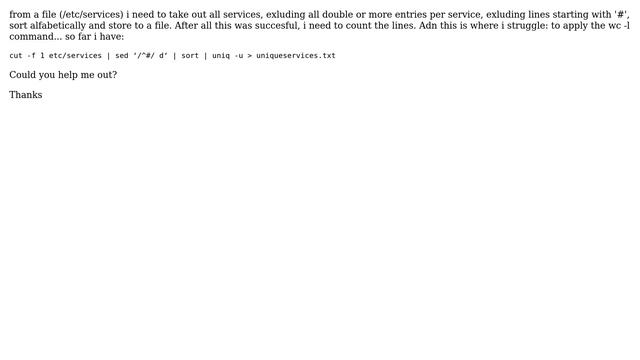 Unix & Linux: use wc -l after succesfuly executing other commands first смотреть онлайн