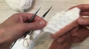 Рюша для носков спицами