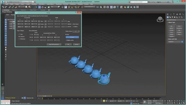 5 Использование Array (массива) в 3DS Max 2017 [short] смотреть онлайн