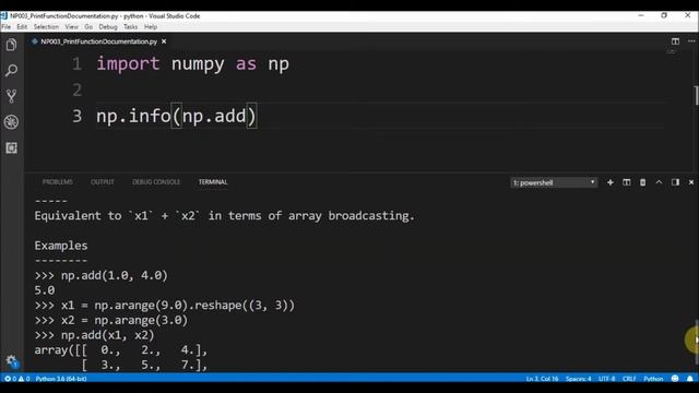 numpy print function doc смотреть онлайн