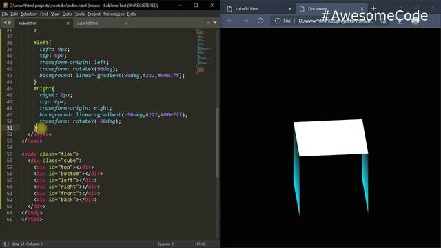 Ambient Light Effect | CSS 3D Glowing Cube Animation Effect | With Code | 3d Animation | 3d project смотреть онлайн