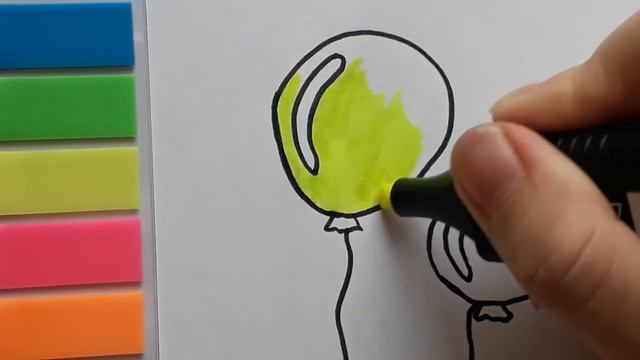Рисунки для самых маленьких. Учимся рисовать. Развивающее видео для детей. Balloons Coloring Pages. смотреть онлайн