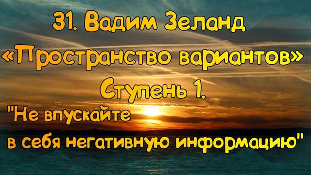 Ступень 1. № 31 Не впускайте в себя негативную информацию. Трансерфинг Реальности. Вадим Зеланд. смотреть онлайн