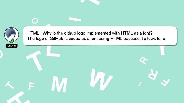 HTML : Why is the github logo implemented with HTML as a font? смотреть онлайн