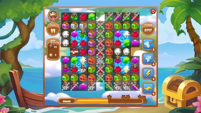 Как пройти уровень 8717 игры Сокровища Пиратов смотреть онлайн
