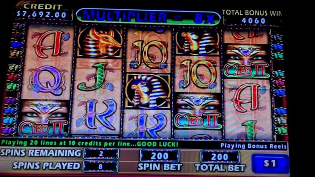 3 JACKPOTS ON CLEO 2 SLOT ? HIGH LIMIT ? $200 BETS ? 15 FREE GAMES HUGE WINS смотреть онлайн