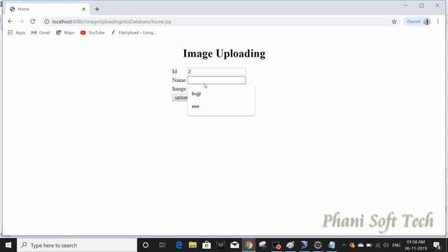 Image Uploading into database and file using java - 1 - Phani Soft Tech смотреть онлайн